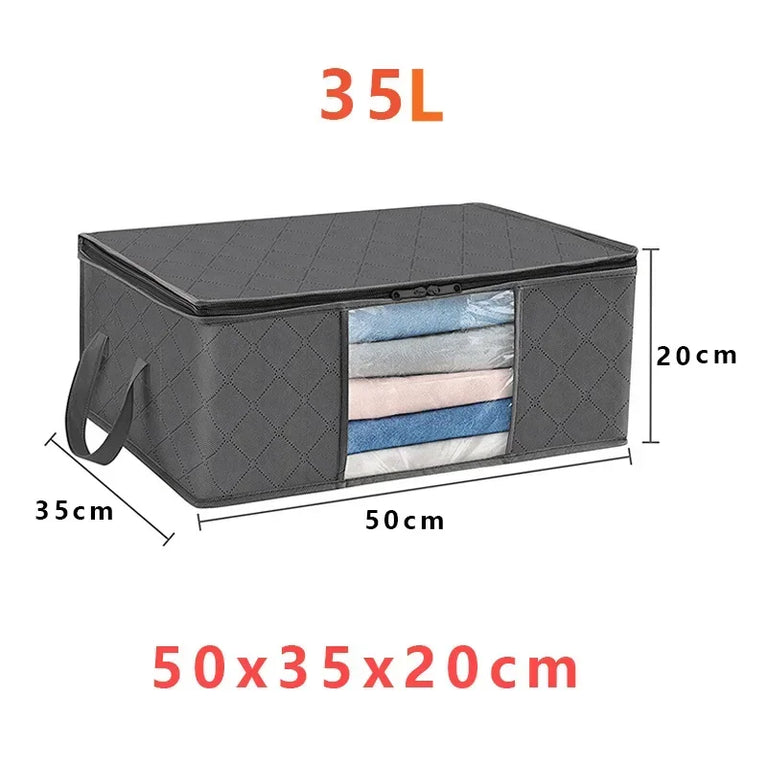 Large Capacity Foldable Storage Bag | 3D Wardrobe Organizer for Blankets & Clothing