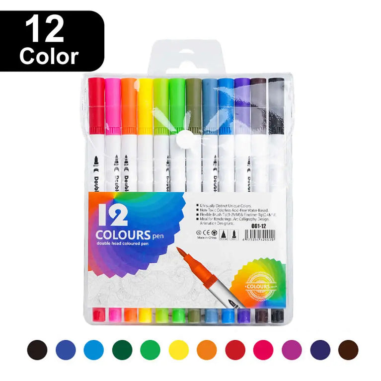 Double-Head Art Markers | Professional Drawing Brush Pen Set