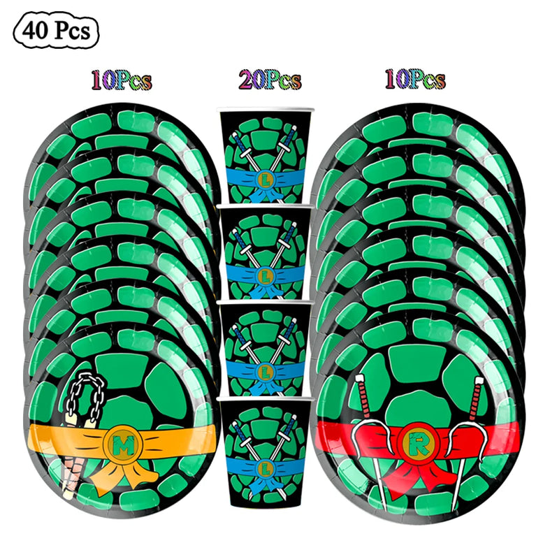 Decoration Birthday Turtlei Disposable Tableware Set Party