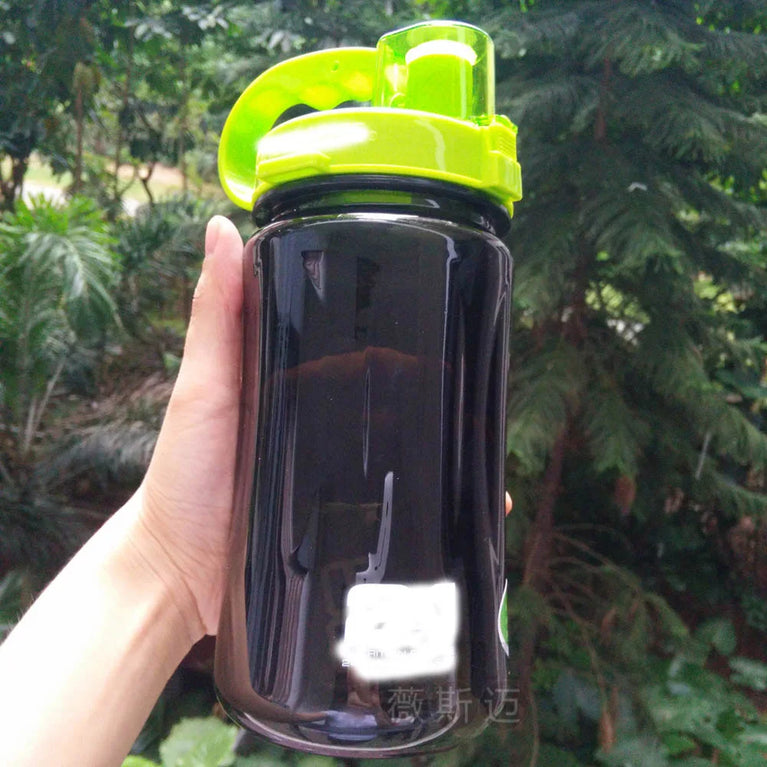 1000ml Transparent Straw Strap Bounce Button Sports Water Bottle 1L Leakproof Handgrip Gym Hydration Bottle