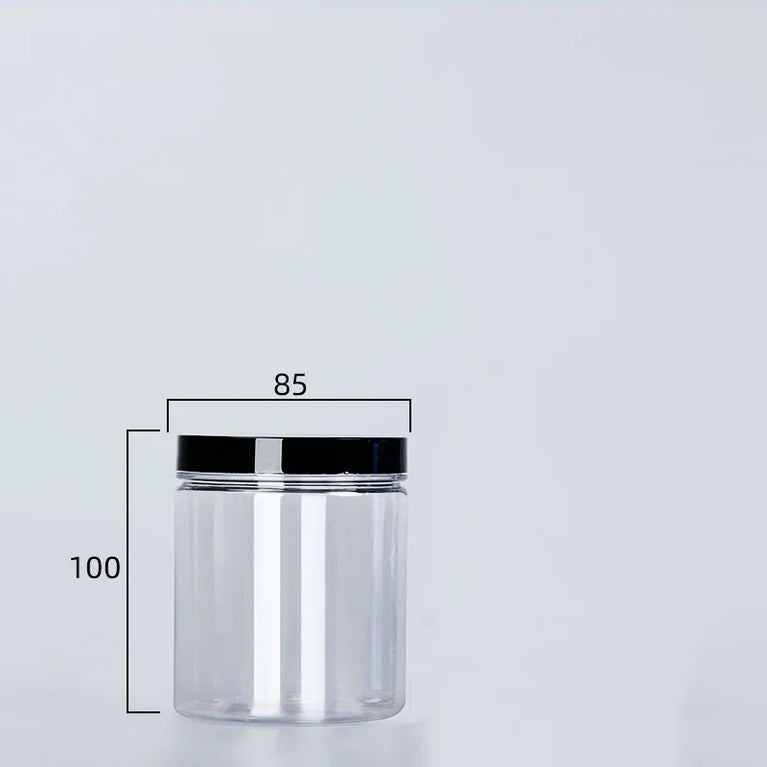 Black Lid Wide Mouth Circular Plastic Storage Bucket Airtight Food Container