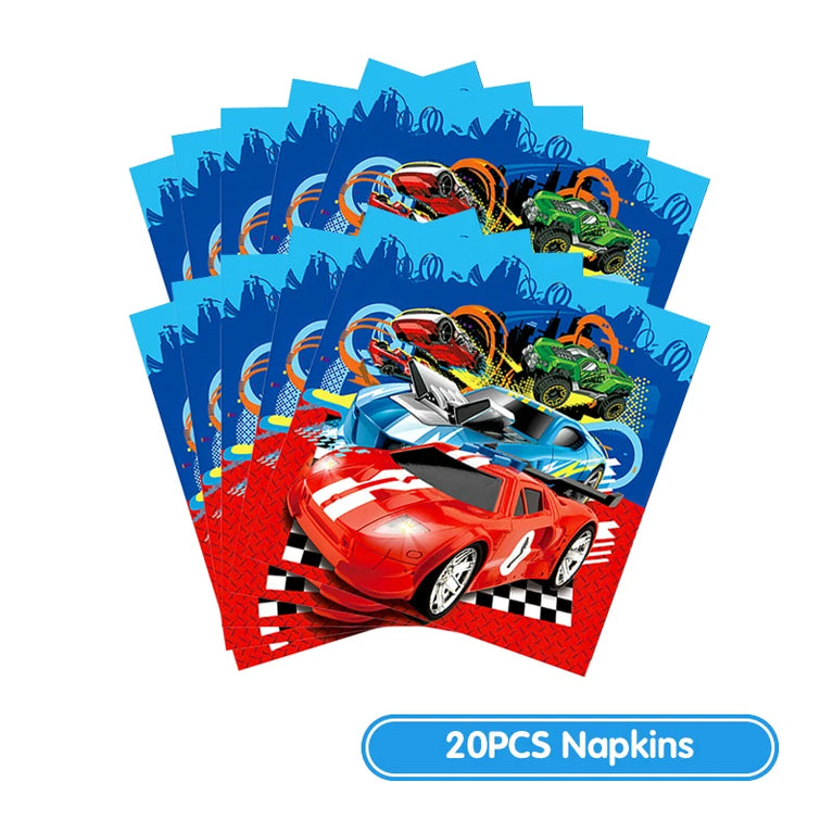Happy Birthday Wheels Racing Car Party Disposable Tableware Set for Kids Celebration