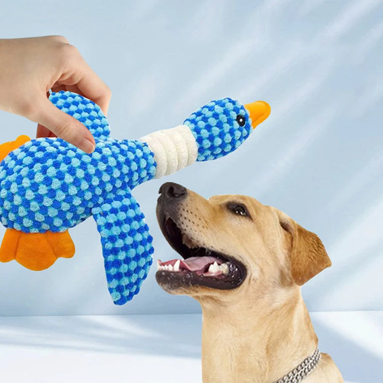 Funny Duck Plush Squeaky Dog Toy for Training and Chewing Fun