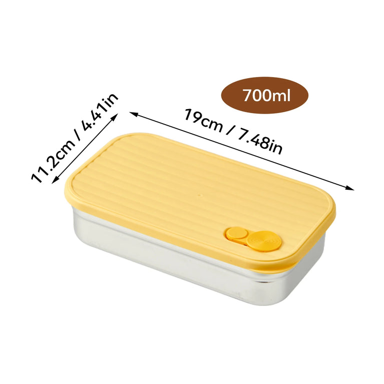 Portable Large Capacity Sealed Bento Lunch Box Stainless Steel Fruit Salad Food Container