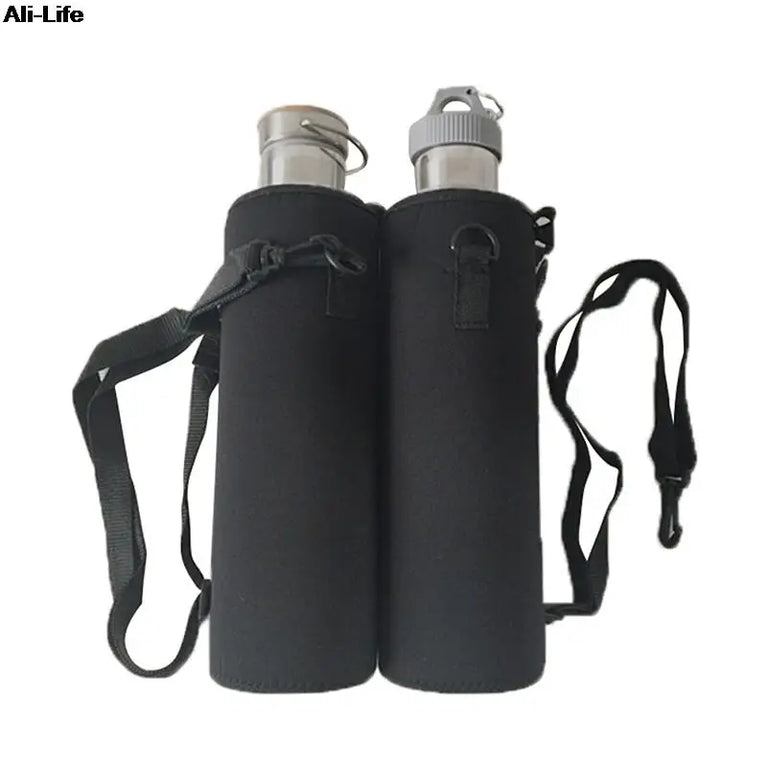 1000ML Neoprene Water Bottle Carrier Bag With Shoulder Strap Insulated Bottle Cover Pouch Holder Travel Outdoor Sport Sleeve