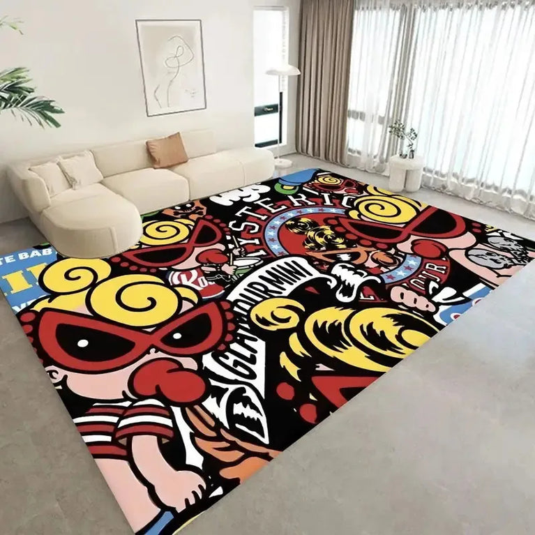 Non-Slip Washable Cartoon Area Rugs for Kids Room and Living