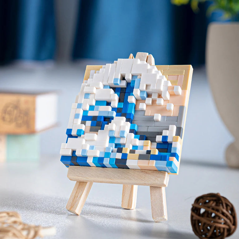 Famous Painting Diamond Building Blocks | 3D Micro-Brick Art with Display Easel