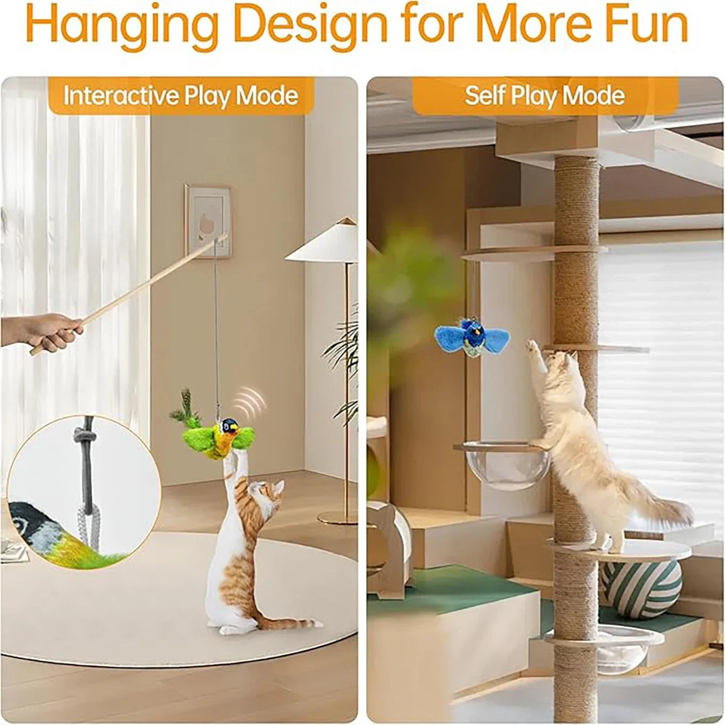 Interactive Bird Cat Toy with Chirping Sound & Self Play Fun