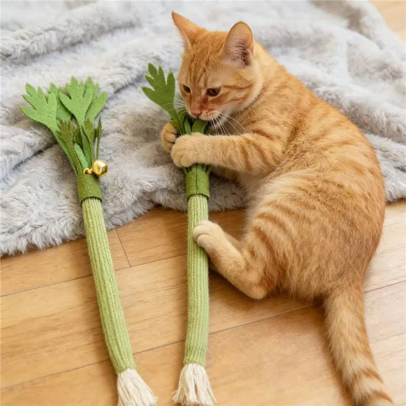 Cat Chew Toys Catnip Teeth Cleaning Interactive Self Playing Molar Stick Cat Toy