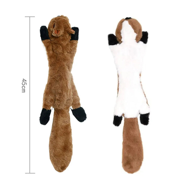 Stuffingless Squeaky Dog Toy Plush Crinkle Chew Training Toy
