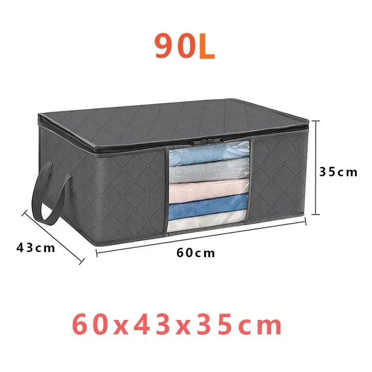 Large Capacity Foldable Storage Bag | 3D Wardrobe Organizer for Blankets & Clothing