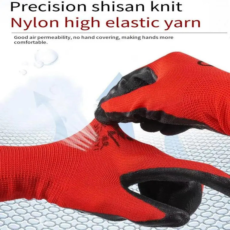 Crinkle Latex Coated Work Gloves Lightweight Grip Gardening Protection