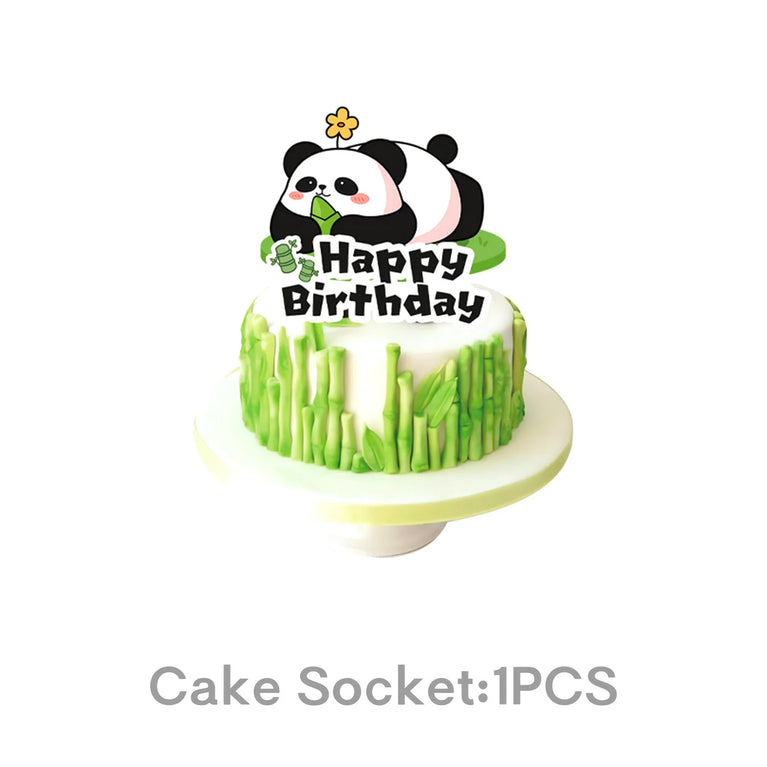 Panda Birthday Party Disposable Tableware Set Plates Cups Napkins Banner Decor