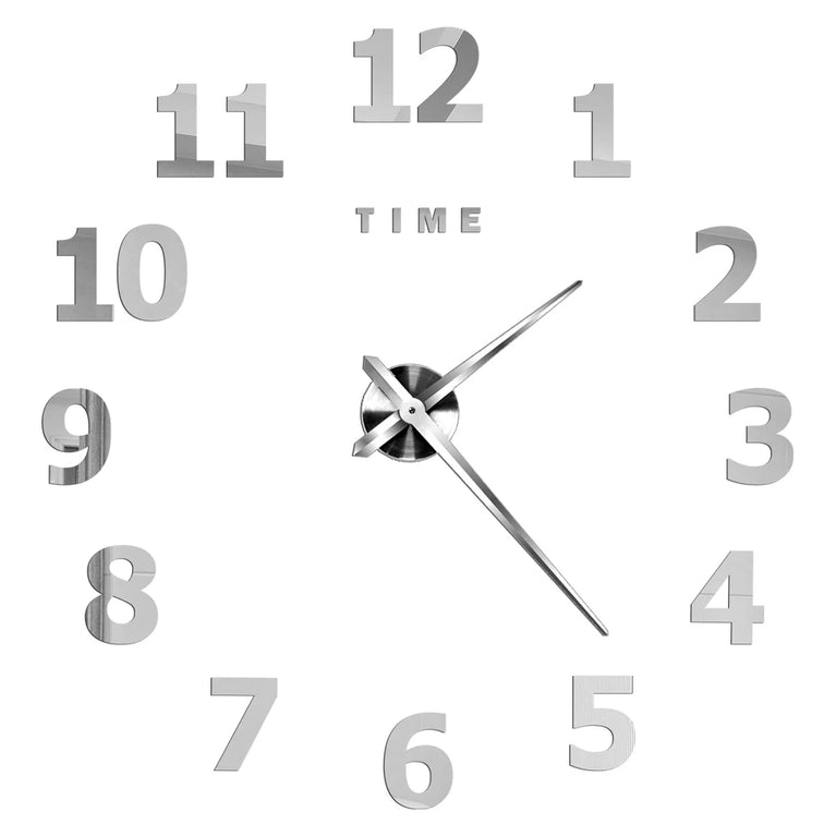 3D DIY Large Wall Clock | Modern Acrylic Mirror Surface Home Décor