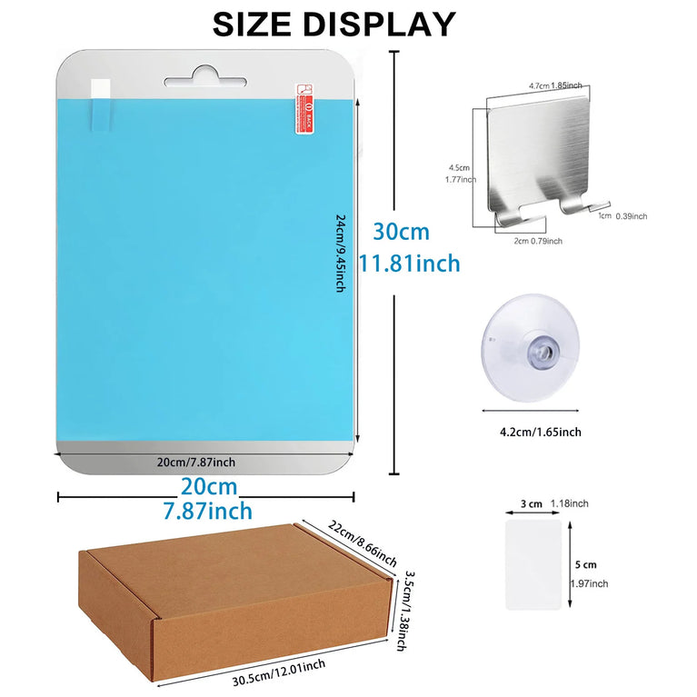 Fogless Acrylic Shower Mirror | Portable Anti-Fog Shaving Mirror with Non-Slip Stand