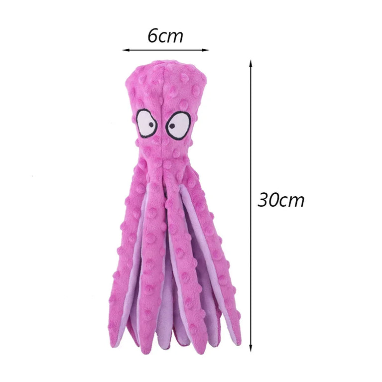 Octopus Plush Puppy Dog Chew Toy Squeaky Crinkle Training Toy Fun