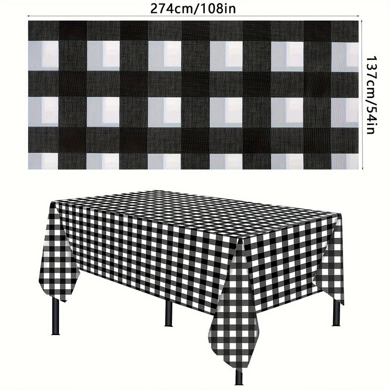 Waterproof Disposable Lattice Party Tablecloth for Rectangle Tables
