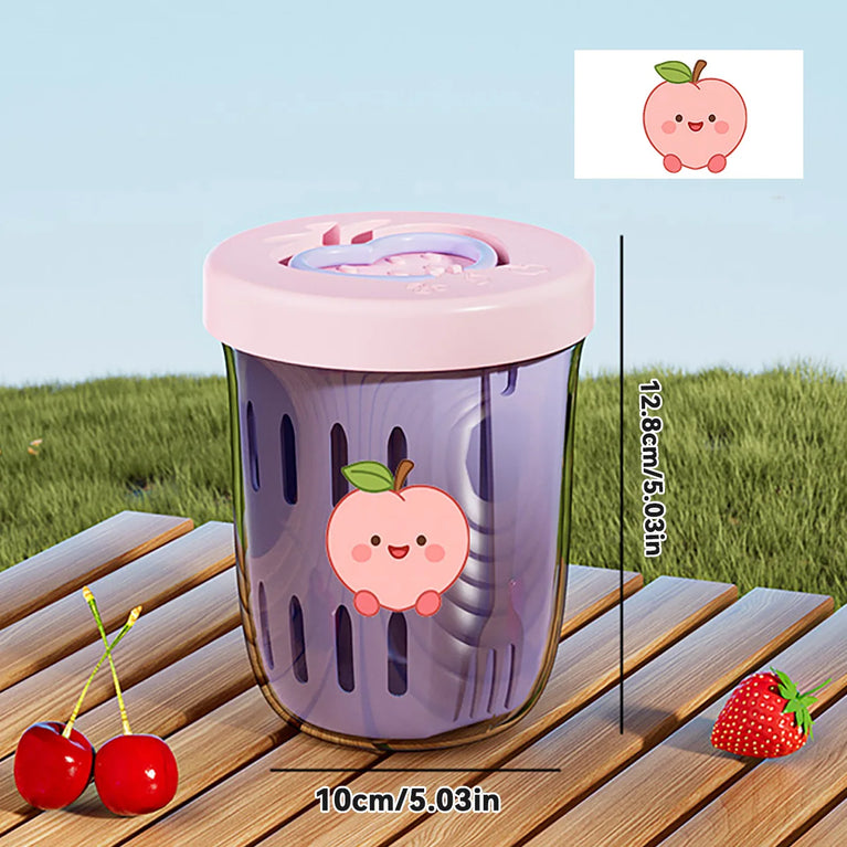Double Wall Salad Cup Portable Leakproof Oat Breakfast Container Fork Handle