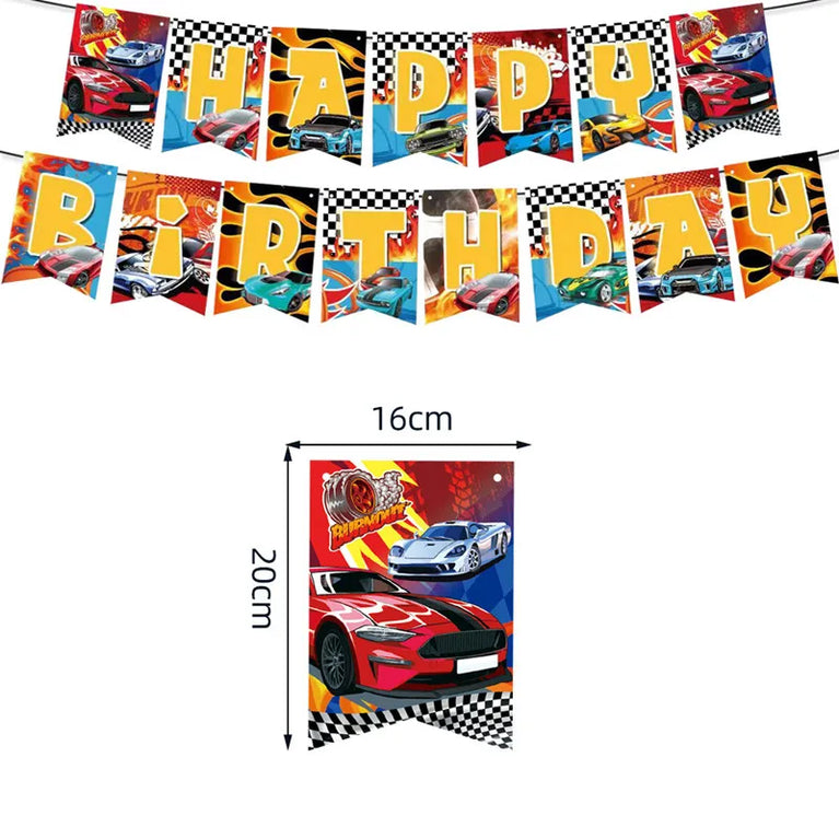 Happy Birthday Wheels Racing Car Party Disposable Tableware Set for Kids Celebration