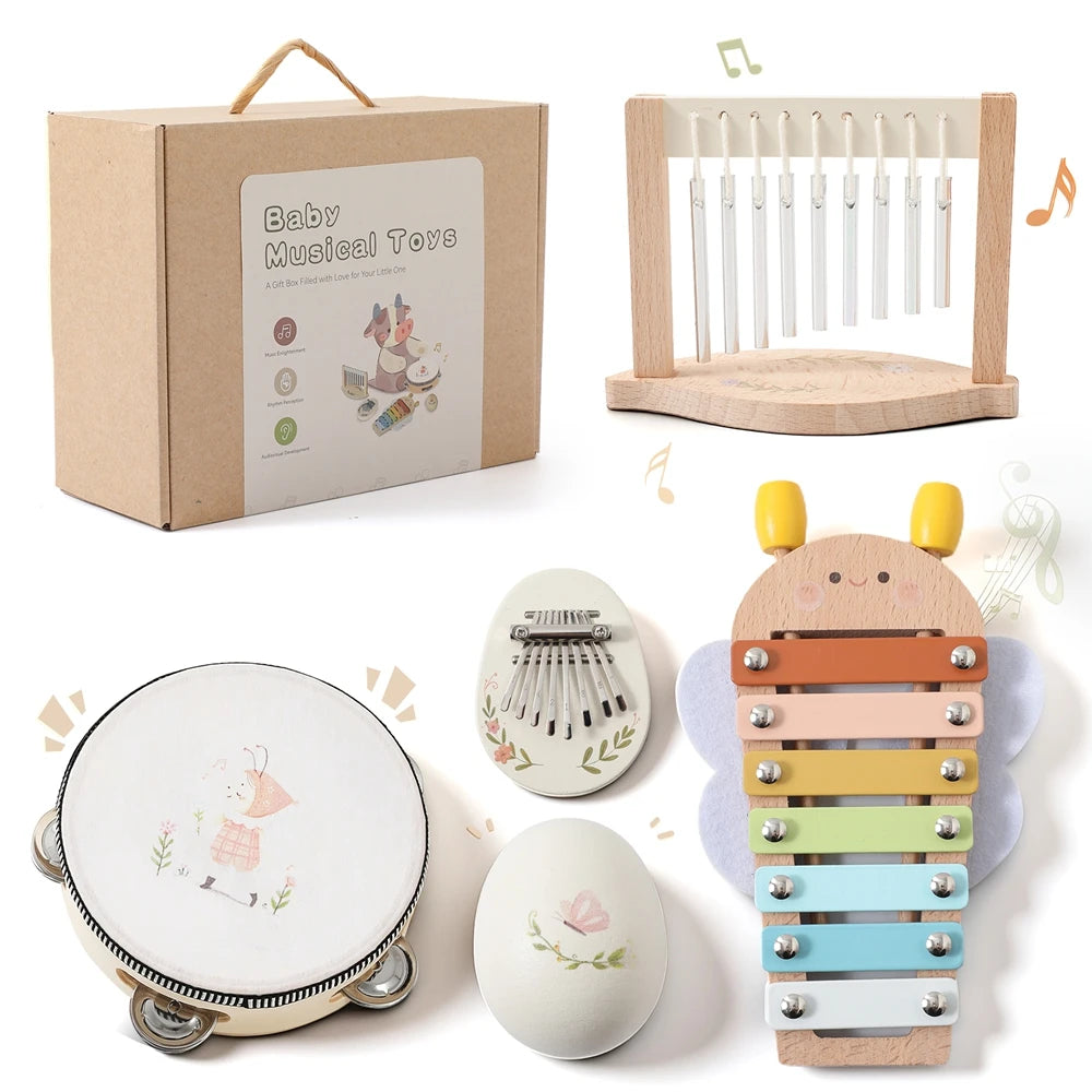 Musical Instruments Montessori Music Baby 0 12 Months Toys Drum Xylophone Baby Toys Kids Early Educational Wooden Instruments