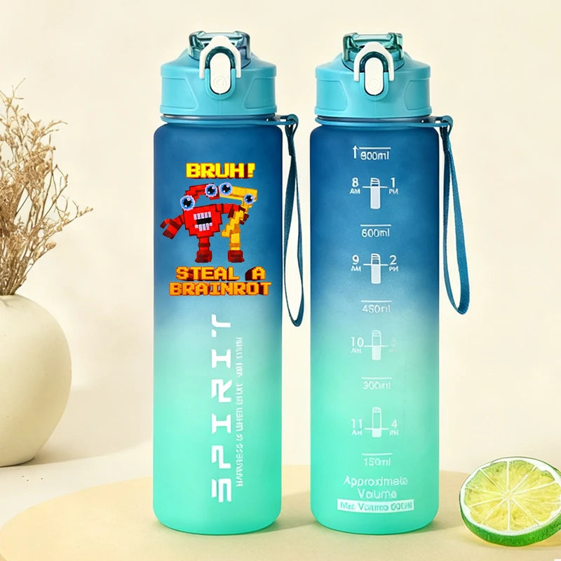 800ML Anime Frosted Sports Waterbottle Gym Outdoor Fitness Drinking Cup