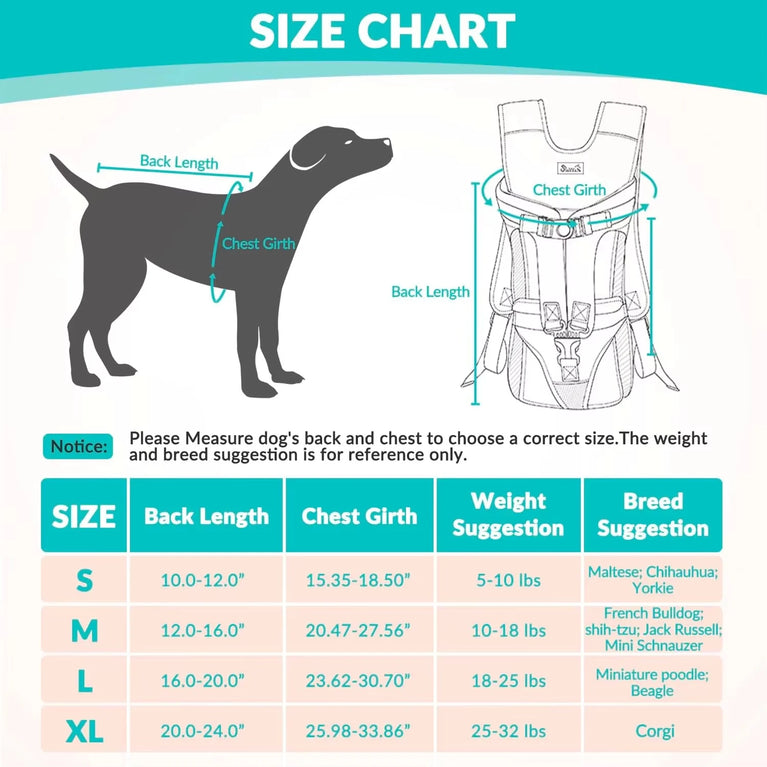 Dogs Carrier Backpack Thickened Sponge Front Dog Carrier HandsFree Dog