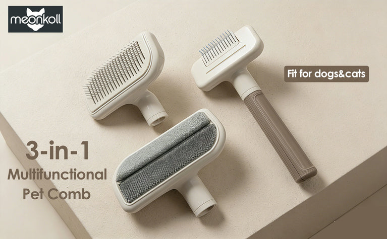 3-in-1 Multifunctional Pet Comb  Cat Grooming Brush Hair Removal Tool