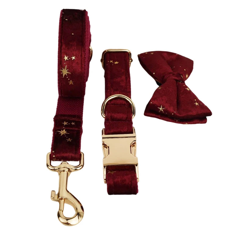 Luxury Fashion Dog Collar Leashes Harness Bow Set