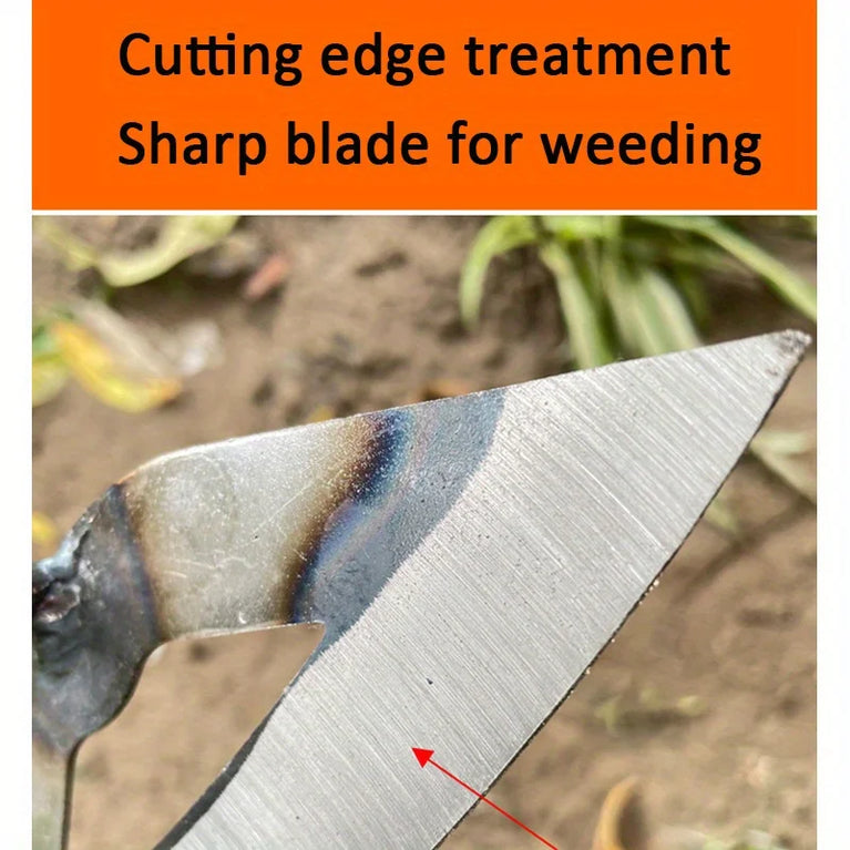 Premium All Steel Hardened Hollow Garden Hoe Hand Weeding Rake Tool