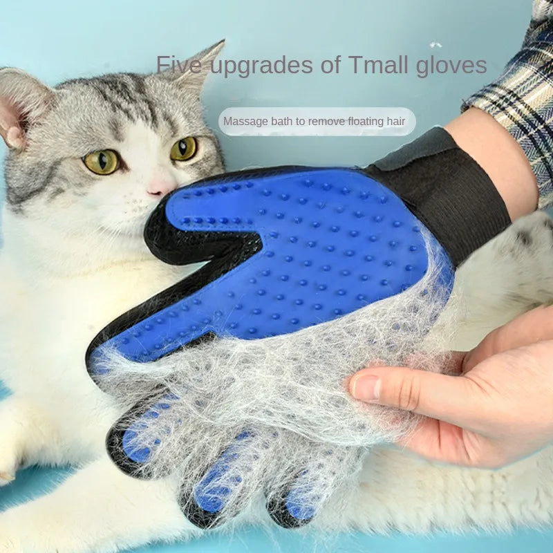 Pet Silicone Grooming Gloves Hair Removal Bath Massage Tool for Cats