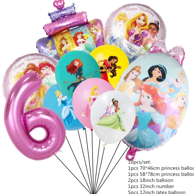 Princess Six Theme Party Disposable Tableware Set Girls Birthday