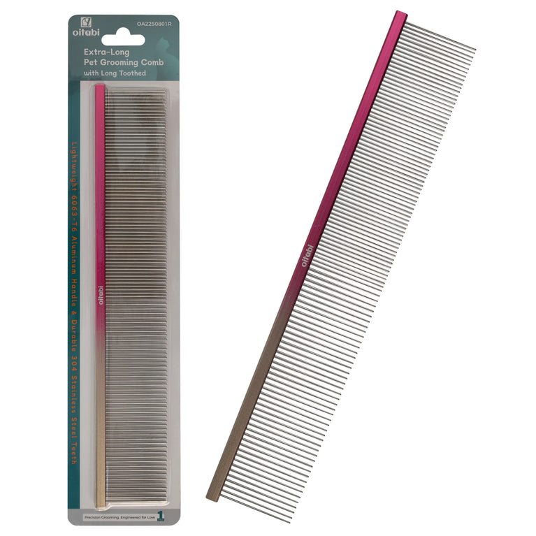 24.5cm Professional Extra Long Pet Grooming Comb Detangling Tool
