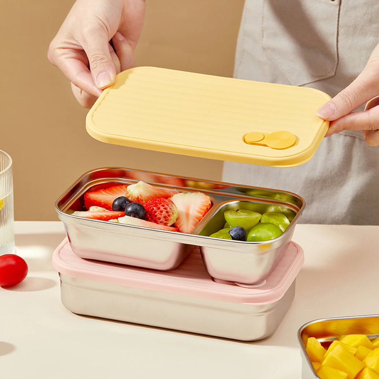 Portable Large Capacity Sealed Bento Lunch Box Stainless Steel Fruit Salad Food Container
