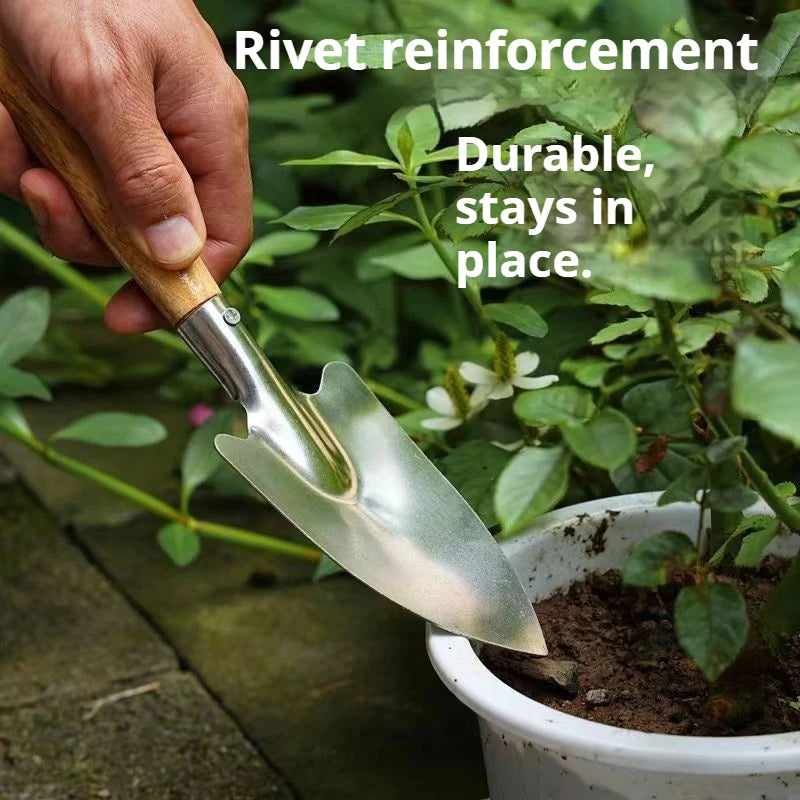 Stainless Steel Garden Shovel Hand Tool Digging Spade Flower Planting Tool