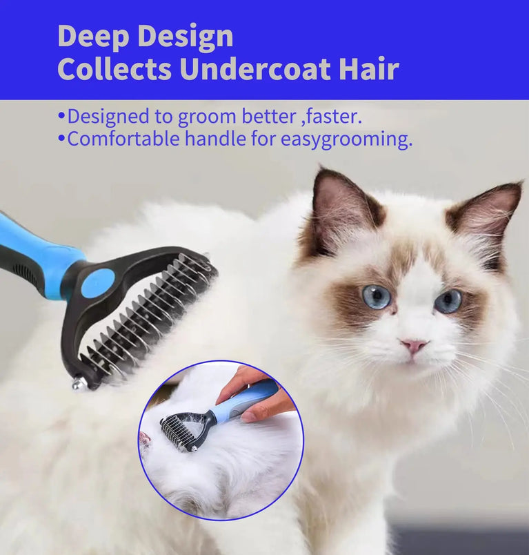 Professional Pet Deshedding Brush Dog Hair Remover Fur Knot Cutter Grooming Tool