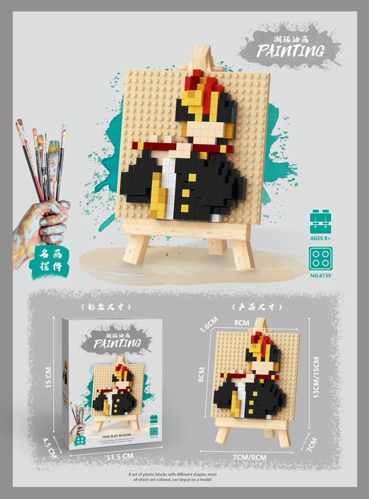 Famous Painting Diamond Building Blocks | 3D Micro-Brick Art with Display Easel