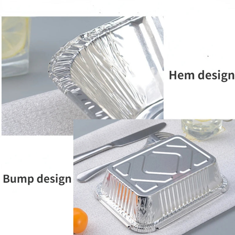 20Pcs Aluminum Foil Trays With Lids 450ml Disposable Food Grade Baking Pans For Air Fryer Oven