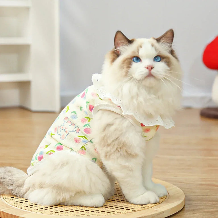 Large Dog Cotton Cooling Vest | Cute Cartoon Summer Shirt