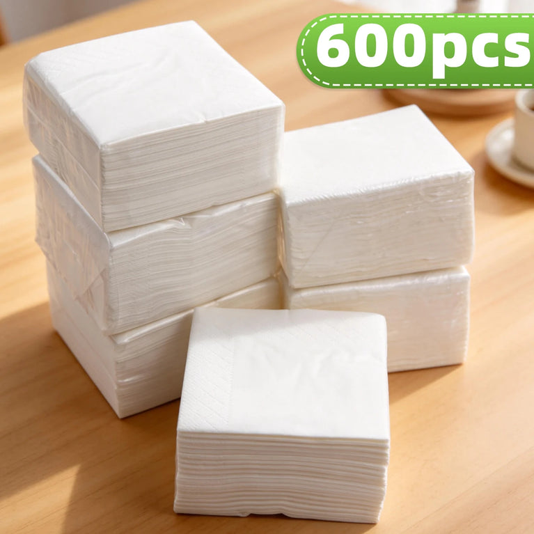 Soft Disposable Dining Napkins Double Layer Absorbent Paper Towels