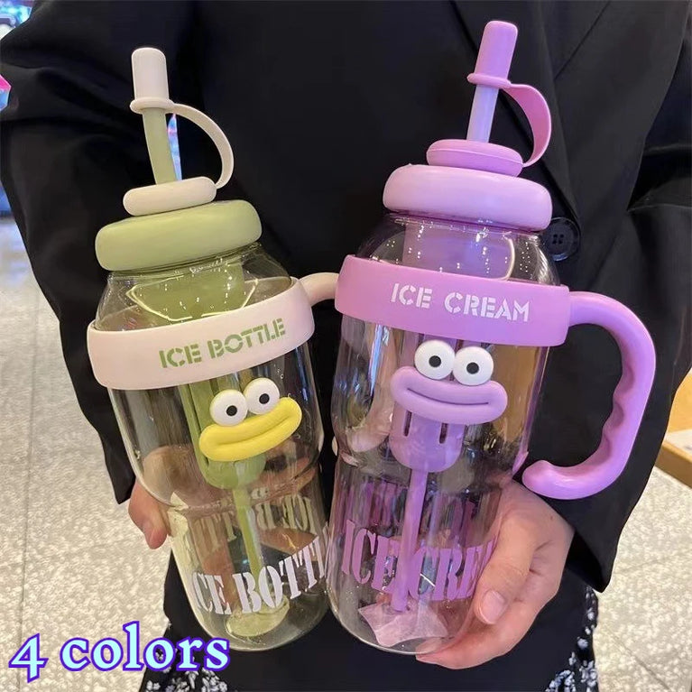 Cute Large Capacity Waterbottle With Straw Leak Proof Tumbler