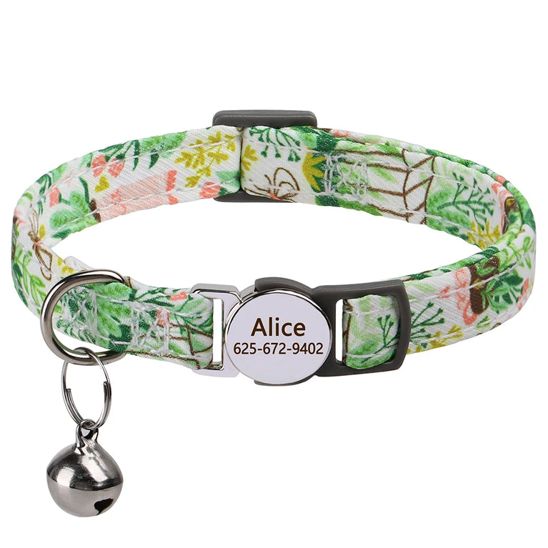 Cat Collar Free Personalized Kitten Collar Engraved Antilost Adjustabl