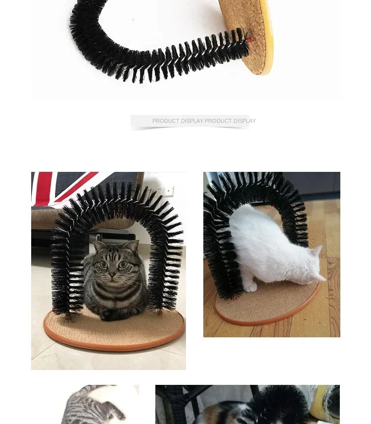 Cat Self Grooming Arch Massage Brush Scratching Tunnel Interactive Cat Toy Set