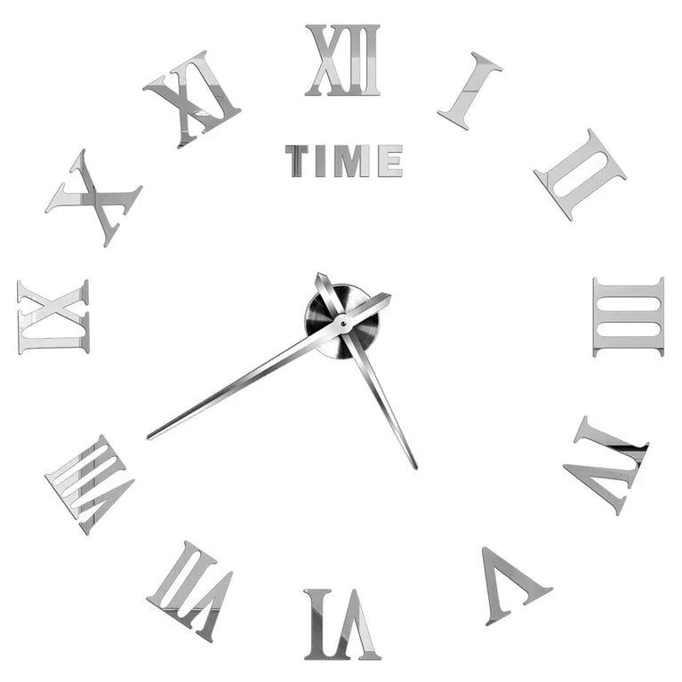 3D DIY Large Wall Clock | Modern Acrylic Mirror Surface Home Décor