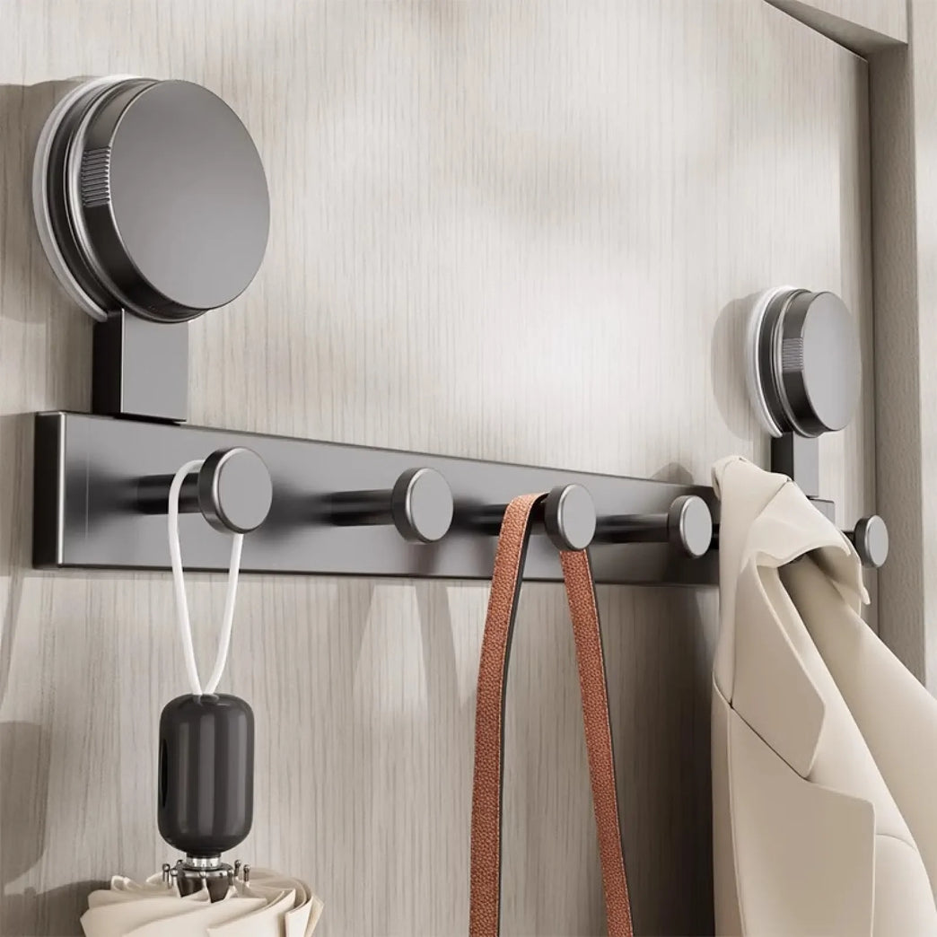 Suction Cup Wall Mounted Hooks Rack Bathroom Kitchen Storage Hanger