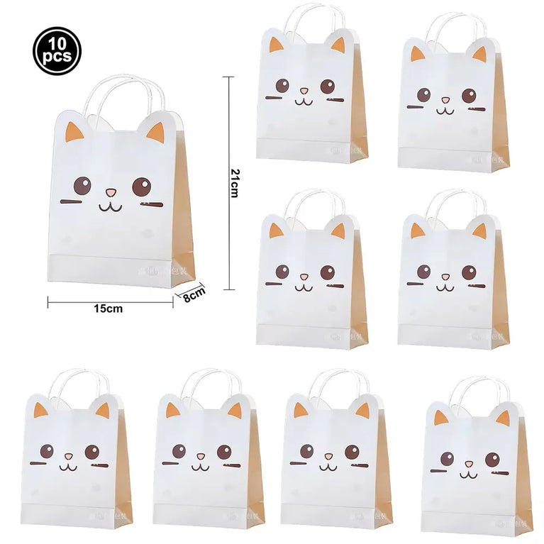 Cute Animals Tableware Cat Shaped Dinner Plates Disposable Party Set