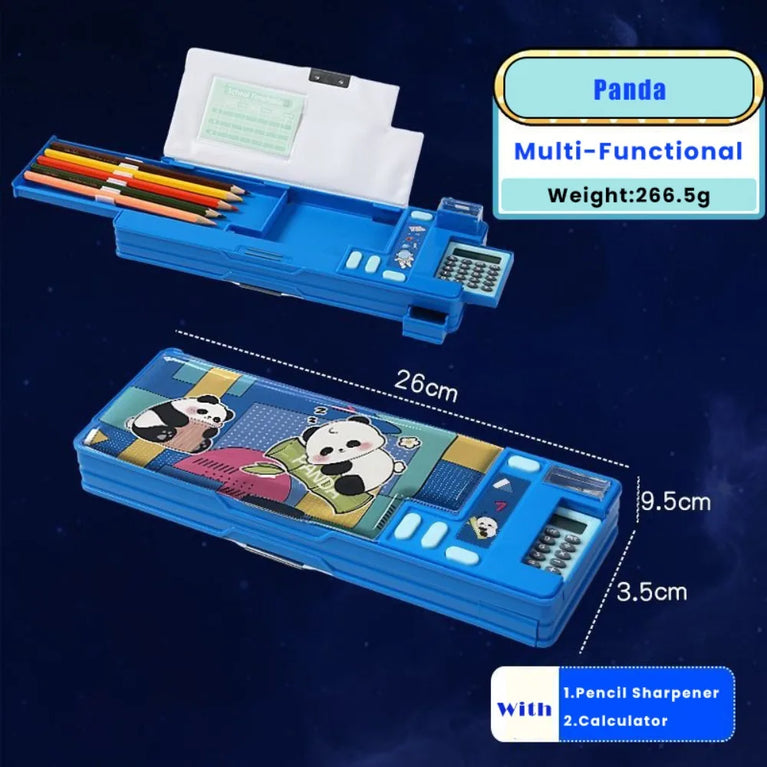 Multifunctional Pencil Case | Integrated Calculator & Sharpener Stationery Box