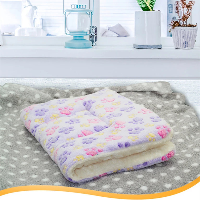 Thicken Coral Fleece Dog Bed Mat | Soft Flannel Sleeping Rug