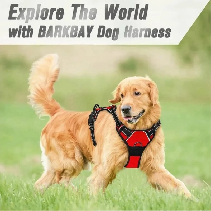 Heavy Duty No Pull Dog Harness Reflective Adjustable Control Handle Vest