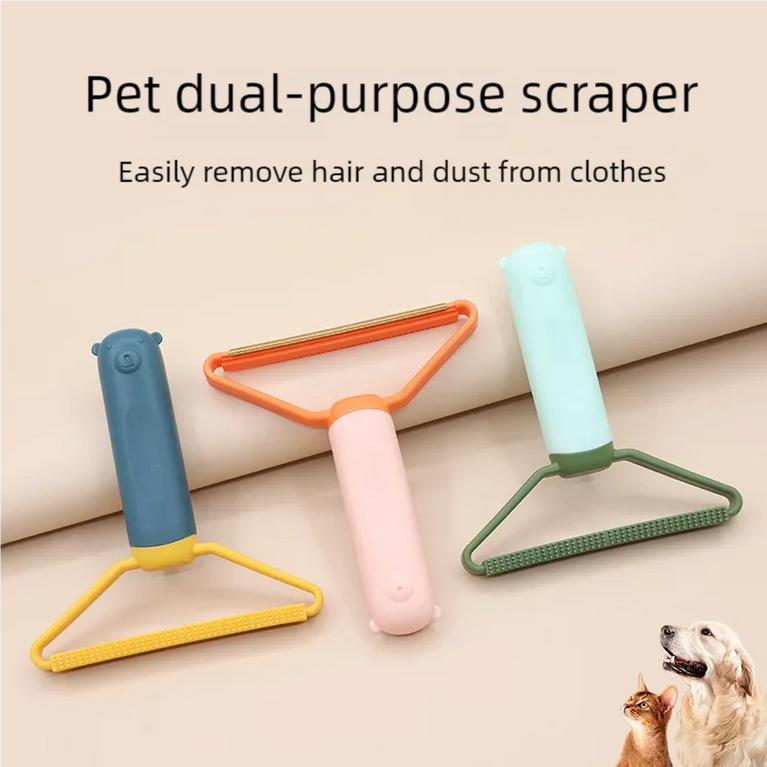 Portable Double-Sided Pet Hair Remover | Silicone Grooming & Lint Brush