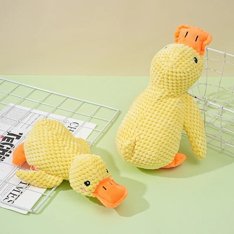 Plush Sleeping Duck Dog Toy Squeaky Chew Toy for Training Fun